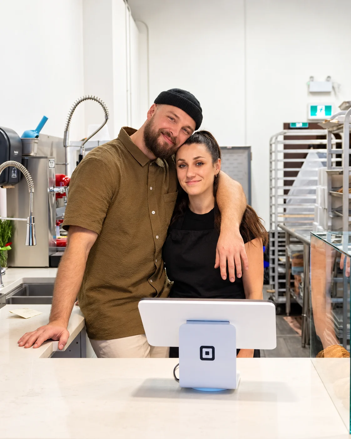 Curtis Helm and Haley Landa behind the counter at GoodSide